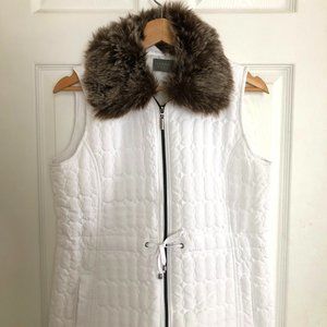 CASUAL IDENTITY Puffy Vest w/ Faux Fur Collar